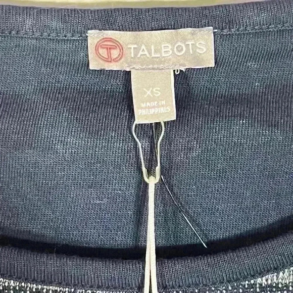 NWT T by Talbots Navy Striped Stretch Shift Dress Size XS Nautical Knit Casual - Picture 5 of 7